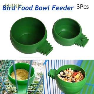 shinki plástico suministros de pájaro redondo verde taza productos para mascotas 3pcs pájaro loro tazón de alimentos jaula aviario alimentador de agua tazón de alimentación