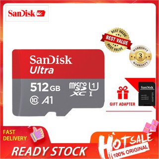 Tarjeta De memoria Sandisk Microsd tarjeta De memoria De 512gb 512gb velocidad 100mb/S Class10 Adaptador gratis (1)