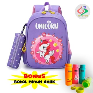 Unicorn Pony Character Elementary School mochilas - púrpura