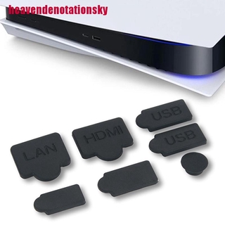[hedeskyMX]7 tapones de silicona para polvo USB HDM interfaz antipolvo cubierta para consola de juegos PS5 (1)