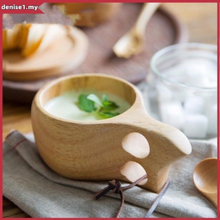 D Kuksa taza de madera de té portátil taza de café con cuerda de vaca gancho taza de leche
