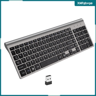 [xmfgbvge] teclado inalámbrico delgado 2.4g silencioso usb receptor plug and play para portátiles y escritorios, transmisión inalámbrica estable