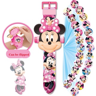 Disney Frozen 2 reloj 3D proyección reloj Anime personaje Disney Mickey Mouse película modelo de cumpleaños Anna Aisha Frozen juguetes Gif