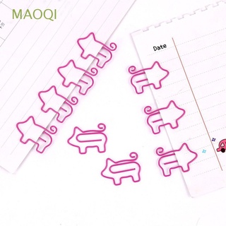 maoqi hueco papel clip notas marcapáginas cerdo oficina carpeta regalo escuela suministros metal rosa/multicolor
