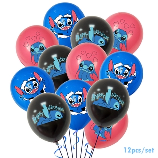 Juego de 12 globos de látex Disney Lilo & Stitch, cumpleaños 2021, decoración de fiestas