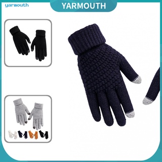 Yar Knitted Fabric Knitted Gloves Touch Screen Anti-slip Warm Gloves Comfortable to Wear for Travel