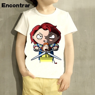 Niños Chucky Duivel bebé Hip Hop Gedrukt Ontwerp camiseta bebé Jongens/Meisje Grappige Korte Mouw Tops Kinderen Kawaii camiseta, HKP5114
