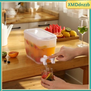 [dnzzb] jarra de agua de 3,5 l con 2 grifos de jugo de limón jarra dispensador de bebidas para refrigerador de plástico bebidas dispensador de bebidas,
