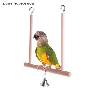 powersourcewow pájaros perca loro juguetes juguetes soporte soporte de madera natural swing campana jaula colgante mx