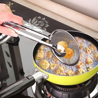 nuevo acero clip de alimentos freidora colador barbacoa buffet servir pinzas de tong frito freír malla colador filtro escurridor de aceite (4)
