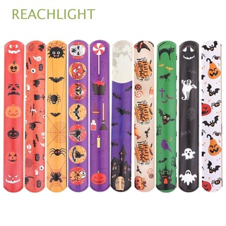reachlight pulseras de halloween de dibujos animados regalos de halloween divertido fantasma decoración fiesta calabaza adultos niños fiesta suministros