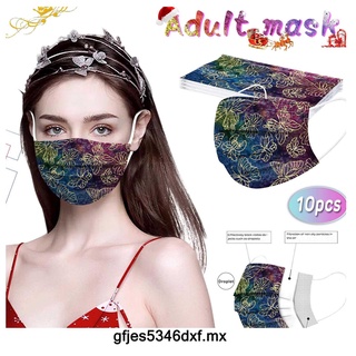 Adult Women Mask Disposable High Quality Mask Industrial 3Ply Earhook 10PCS(gfjes5346dxf.mx )