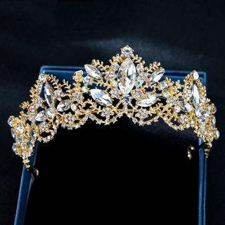 lea novia corona barroca de lujo de la boda tiara mujeres tocado reina princesa headwear (5)