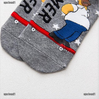 Upcloud1 Par De calcetines De algodón para mujer/calcetines De algodón con bajos bajos y caricaturas Simpson (4)