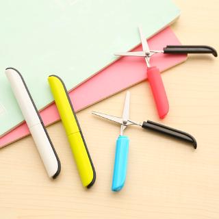 Caramelo oculto creativo pluma diseño estudiante seguro tijeras de corte de papel arte oficina suministros escolares con gorra niños papelería DIY herramienta