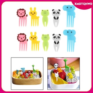 [tqhwd] 10 pzs tenedores de frutas para alimentos, tenedores para niños, tenedores para decoración de caja bento, tenedores pequeños para tartas, postres