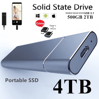 Mini Disco Duro De Estado Sólido Externo SSD 4TB Usb3.1-C 2TB 500G Gran Capacidad De Aleación De Aluminio Portátil Interfaz De Alta Velocidad (1)