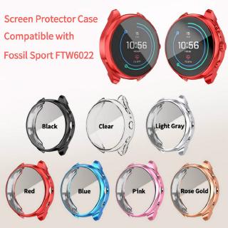 Miimall Protector de pantalla funda solo para Fossil Sport FTW6022 Smartwatch Cover, todo alrededor de TPU chapado en marco de protección resistente a los arañazos parachoques caso para Fossil Sport FTW6022 Sport Smart Watch (2)