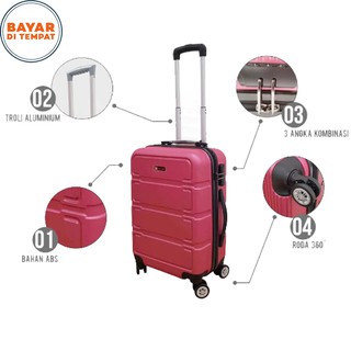 Envío gratis maleta de fibra POLO MILANO M07 maleta de cabina 20 pulgadas Umrah y maleta de viaje - color rosa