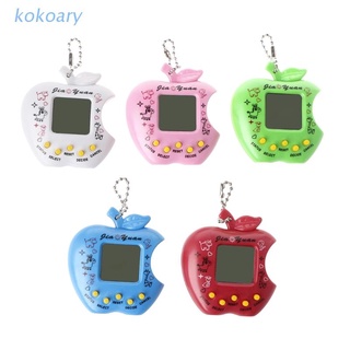 Kok LCD Virtual Digital mascota máquina de juego electrónico juguete forma de manzana con llavero