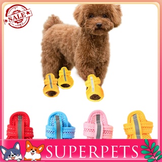 4 pzs sandalias Para mascotas/sandalias antideslizantes De color sólido/sandalias De goma Para mascotas