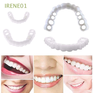 irene01 cosméticos dientes dientes accesorios cubierta comodidad ajuste dientes dentadura superior inferior dientes blanqueamiento broche en silicona sonriente dientes falsos belleza dientes postizos carillas/multicolor