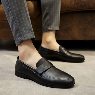 Todo-Partido transpirable casual zapatos coreano tendencia negro zapatos de cuero de los hombres coreano tendencia guisantes zapatos 2021 cuero suave