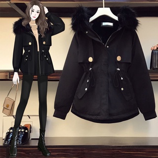 Otoño y el invierno2021Nuevo estilo coreano elegante y a la moda de algodón acolchado abrigo para mujeres estilo occidental adelgazamiento Parka pequeña【8Mes27Terminado entrega diaria】 (1)
