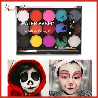 [precio De actividad] paleta de pintura facial de 15 colores - pinturas de Halloween para el vientre de los niños adultos Cosplay
