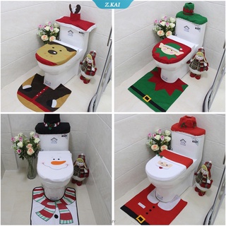 Santa Claus asiento de inodoro cubierta conjunto de decoraciones de Navidad hogar productos de baño año nuevo Navidad decoraciones (1)