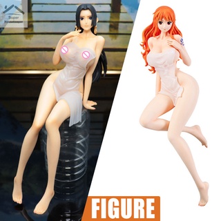 Una pieza modelo de juguete Sexy desnudo Hancock/Nami figura cubierta por toalla adorno para ventilador de Anime