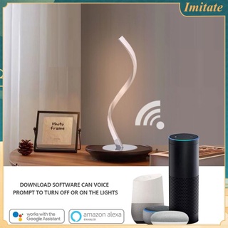 tuya wifi espiral mesita de noche lámpara de mesa colorida decoración serpentina lámpara de mesa control de voz trabajo con alexa google home imitar (1)