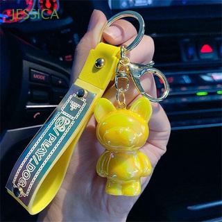 JESSICA Creative Cartoon Keychain Colorful Cartoon Dog Keys Holder Cartoon Couple Key Chain Violent Bear/Multicolor