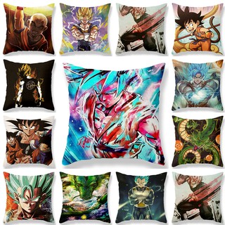 Dzb Dragon Ball Z almohada de lino Goku sofá cama sofá cama sofá almohada funda de cojín