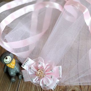 *LDY Classic Wedding Veil Headdress Costume Boutique Pets Bridal Veil Pet Grooming