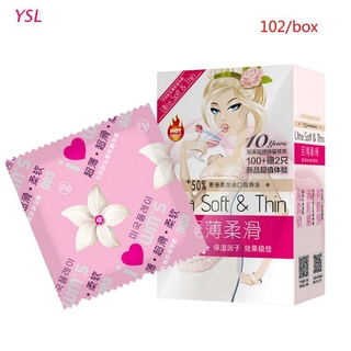 YSL 102Pcs/Pack Ultra Thin Condom High Quality Large Oil Natural Latex Condoms For Men Contraception Sleeves Best Deal