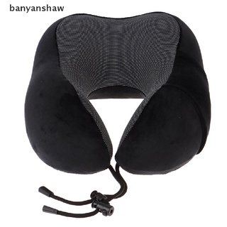 banyanshaw almohada de viaje de espuma viscoelástica en forma de u soporte de cuello reposacabezas avión suave cojín mx