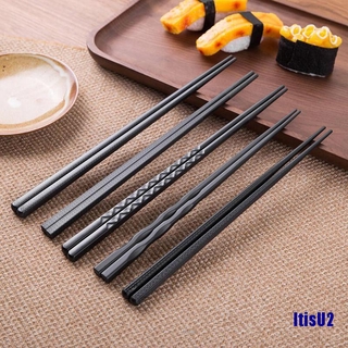 (ItisU2) 1 par de palillos de aleación antideslizantes de Sushi Chop Sticks Set