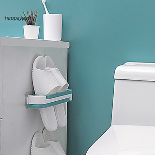 *RYSN* zapatero plegable adhesivo de plástico para colgar en la pared, estante para zapatos para baño (7)