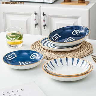 Plato de cerámica japonés, plato rojo, plato creativo, vajilla pintada a mano para el hogar, plato occidental, plato de carne, estilo nórdico