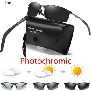 Lentes de sol fotocromáticos para hombre lan lentes de sol polarizados camaleón de transición lentes de sol (1)