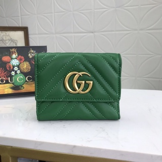 Carteira Gucci Masculina Feminina Bolsa De Couro Porta Cartões Zíper Short Wallet Two Fold Billfold Purse Poch Bag