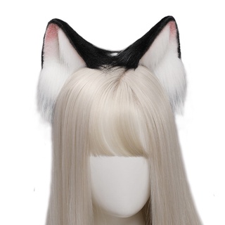 brroa Animal Cat Ears Hair Hoop Plush Headdress Cosplay Halloween Party Headband