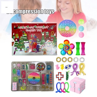 navidad advent calendario de descompresión juguete caja de regalos push burbuja fidget juguete regalo creativo para niños
