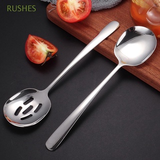 RUSHES Restaurant Serving Spoon Kitchen Tableware Slotted Scoop Cooking Stainless Steel Dinnerware Multifunction Home Buffet Utensils