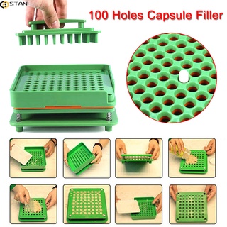 100 Holes Capsule Filler Board Food Grade ABS Filling Tools Fit for 0 Capsule