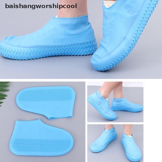[baishangworshipcool] Waterproof Shoe Cover Silicone Material Unisex Outdoor Reusable Shoes Protectors New Stock