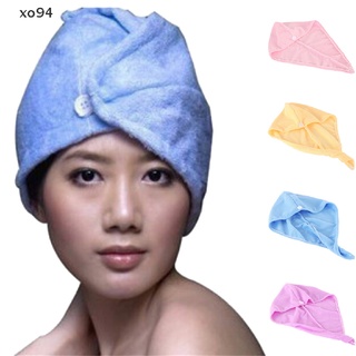 xo94 toalla de microfibra envoltura de cabello secado baño spa cabeza gorra turbante twist dry shower caliente.