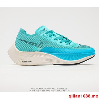 Nike ZoomX Vaporfly siguiente % 2 "azul hielo" Azul Rojo maratón amortiguación zapatillas de hombre