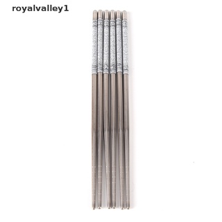 royalvalley1 - palillos de porcelana azul y blanco (acero inoxidable)